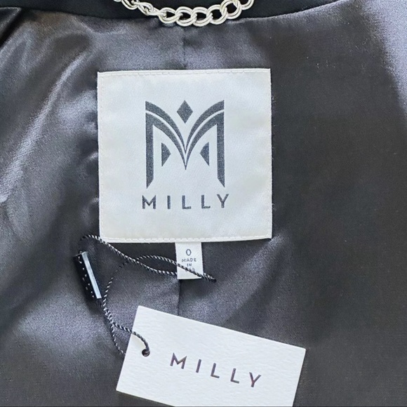 NWT Italy Milly single button blazer black size 0 Pockets $450 made in U… - Picture 9 of 15